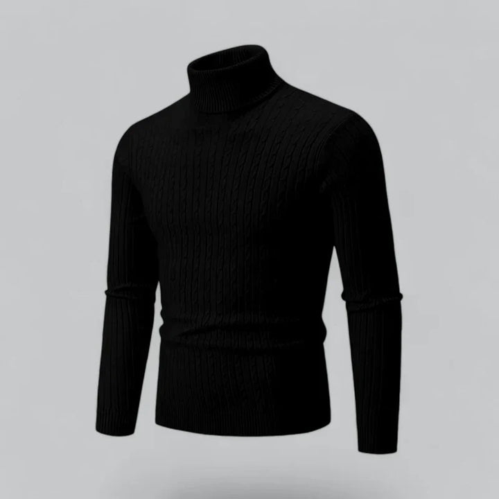 Men’s Ribbed Turtleneck Pullover | Slim Fit Knit | Everyday Winter Essential