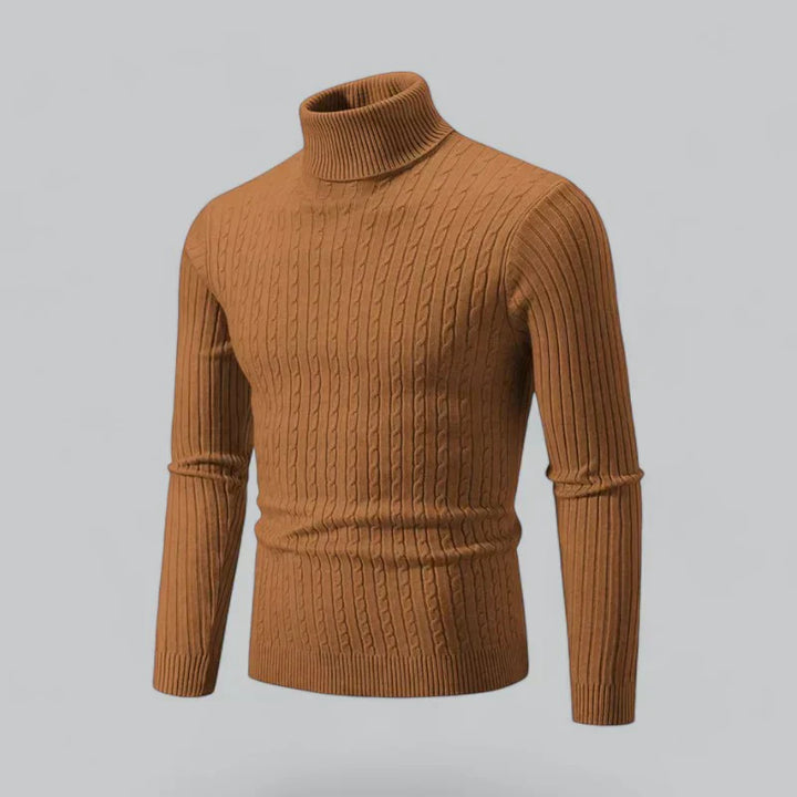 Men’s Ribbed Turtleneck Pullover | Slim Fit Knit | Everyday Winter Essential