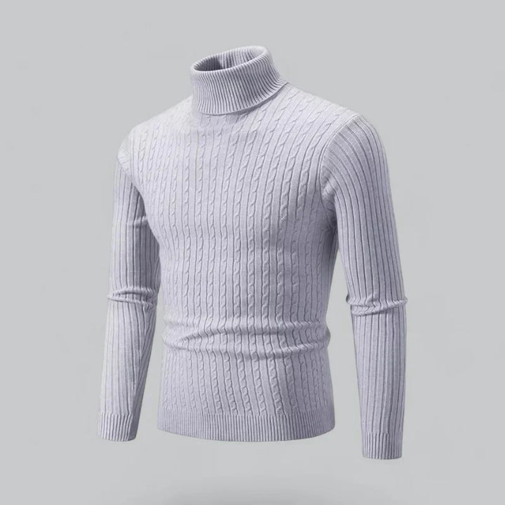 Men’s Ribbed Turtleneck Pullover | Slim Fit Knit | Everyday Winter Essential