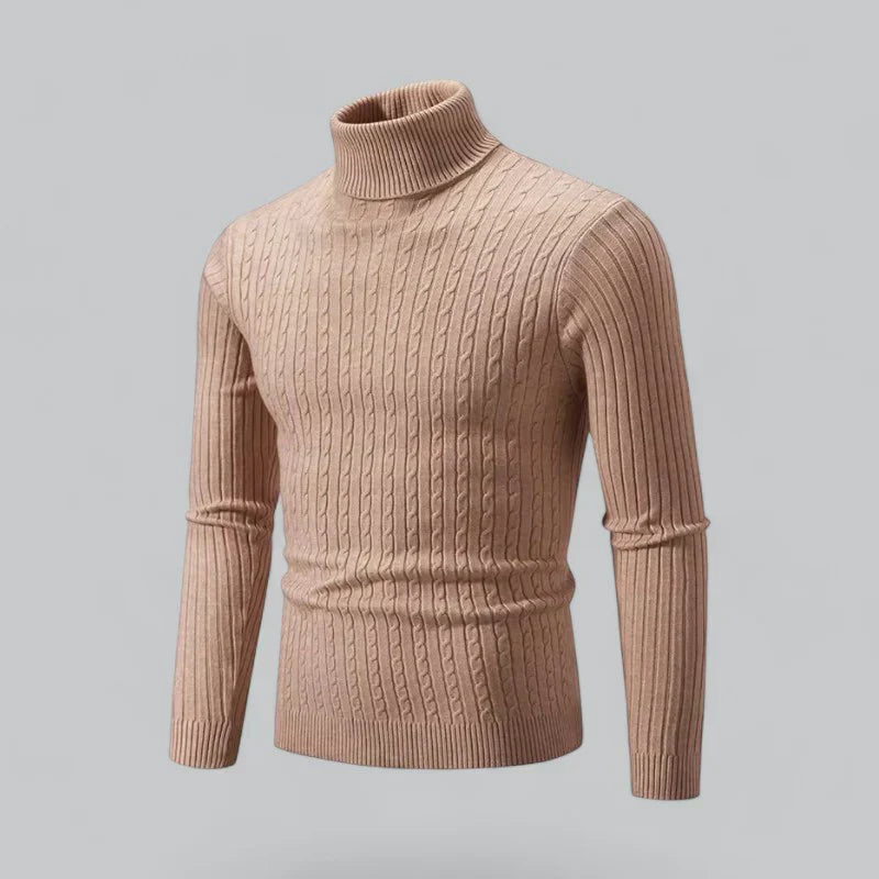Men’s Ribbed Turtleneck Pullover | Slim Fit Knit | Everyday Winter Essential