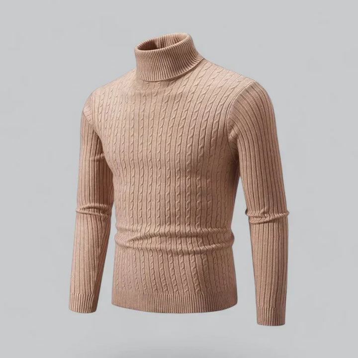 Men’s Ribbed Turtleneck Pullover | Slim Fit Knit | Everyday Winter Essential