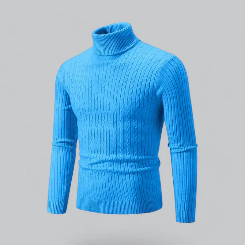 Men’s Ribbed Turtleneck Pullover | Slim Fit Knit | Everyday Winter Essential