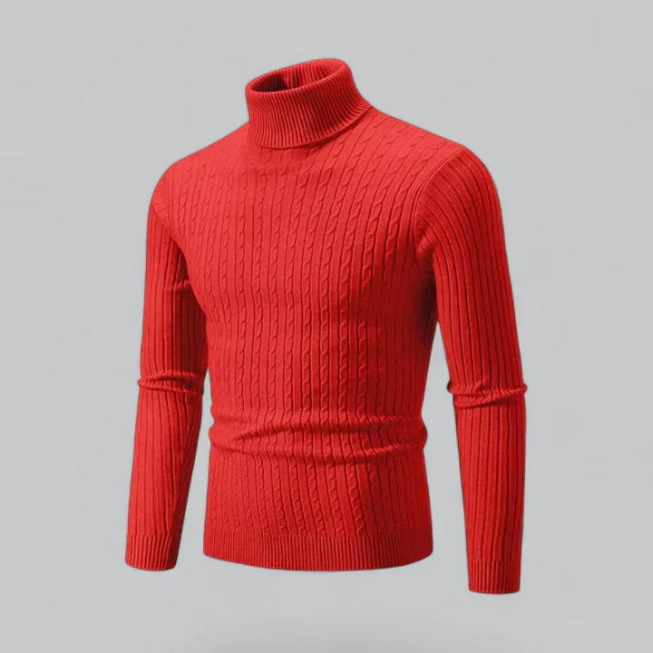 Men’s Ribbed Turtleneck Pullover | Slim Fit Knit | Everyday Winter Essential