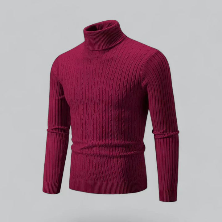 Men’s Ribbed Turtleneck Pullover | Slim Fit Knit | Everyday Winter Essential