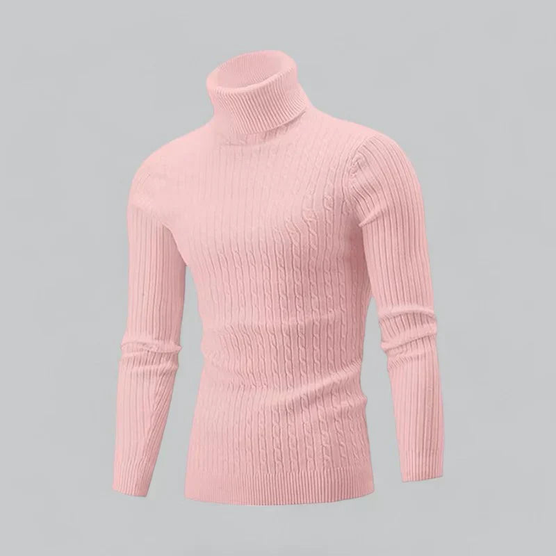 Men’s Ribbed Turtleneck Pullover | Slim Fit Knit | Everyday Winter Essential