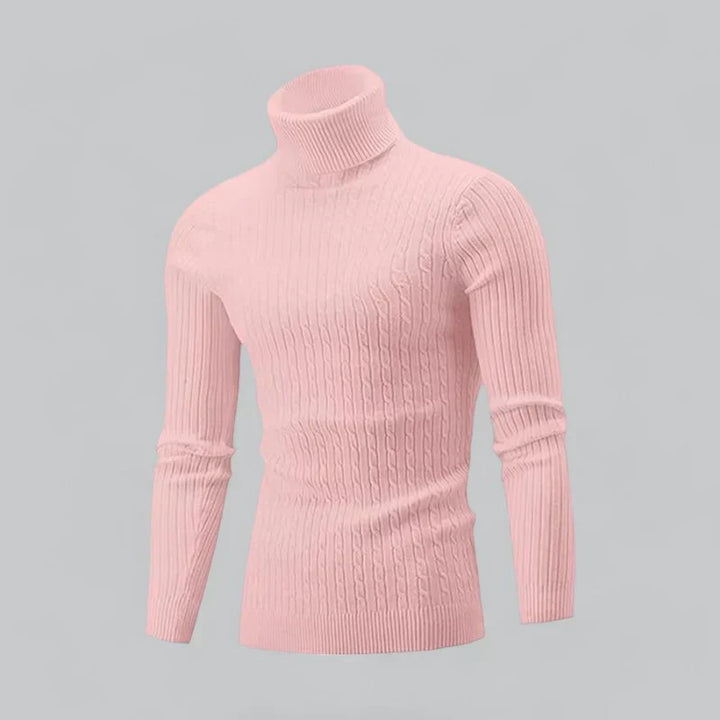 Men’s Ribbed Turtleneck Pullover | Slim Fit Knit | Everyday Winter Essential