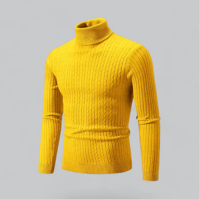 Men’s Ribbed Turtleneck Pullover | Slim Fit Knit | Everyday Winter Essential