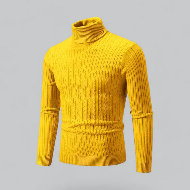 Men’s Ribbed Turtleneck Pullover | Slim Fit Knit | Everyday Winter Essential