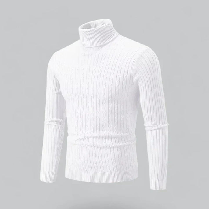 Men’s Ribbed Turtleneck Pullover | Slim Fit Knit | Everyday Winter Essential