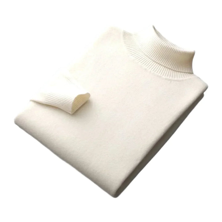 Men’s Ribbed Turtleneck Sweater | Soft Knit Wool Blend | Classic Cold-Weather Layer