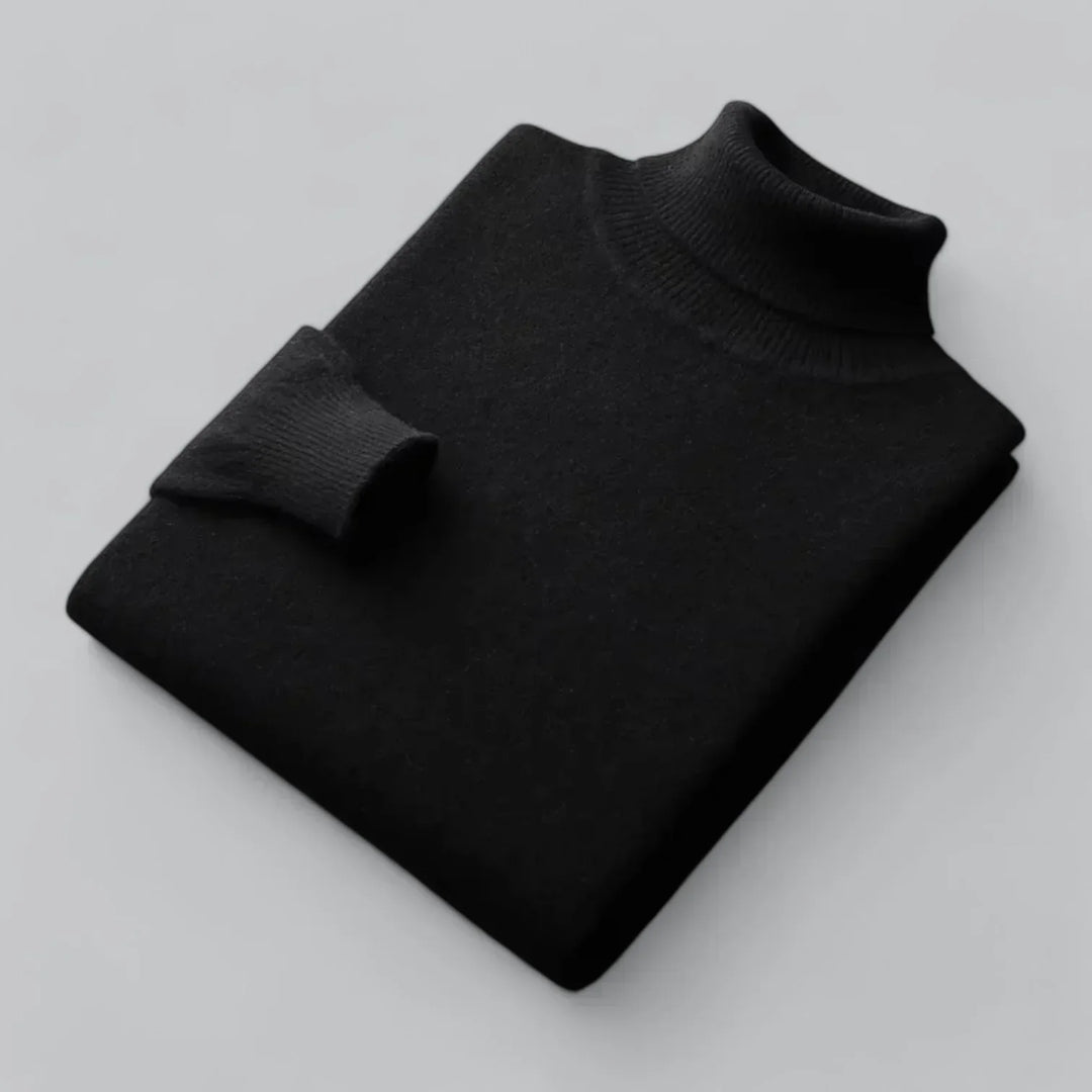 Men’s Ribbed Turtleneck Sweater | Soft Knit Wool Blend | Classic Cold-Weather Layer