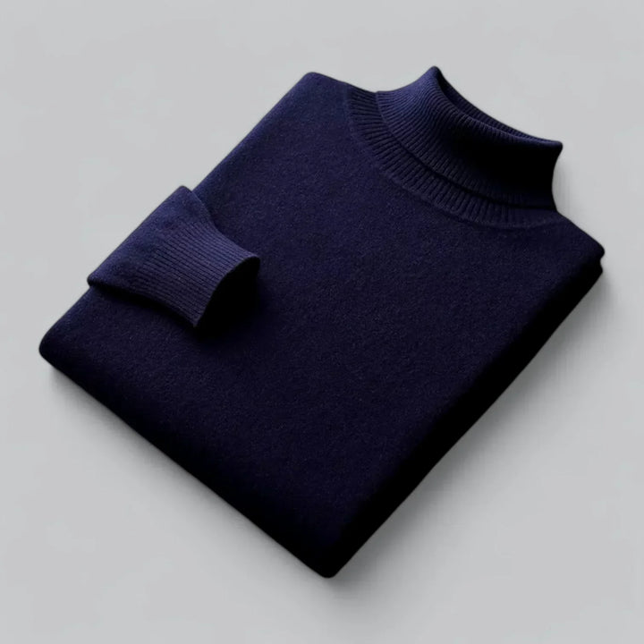 Men’s Ribbed Turtleneck Sweater | Soft Knit Wool Blend | Classic Cold-Weather Layer