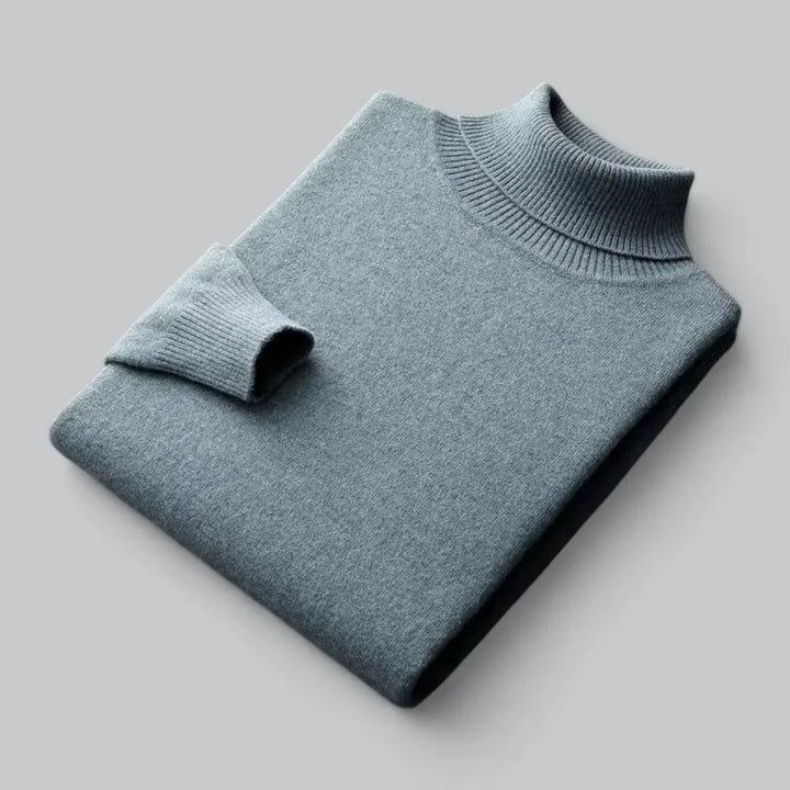 Men’s Ribbed Turtleneck Sweater | Soft Knit Wool Blend | Classic Cold-Weather Layer