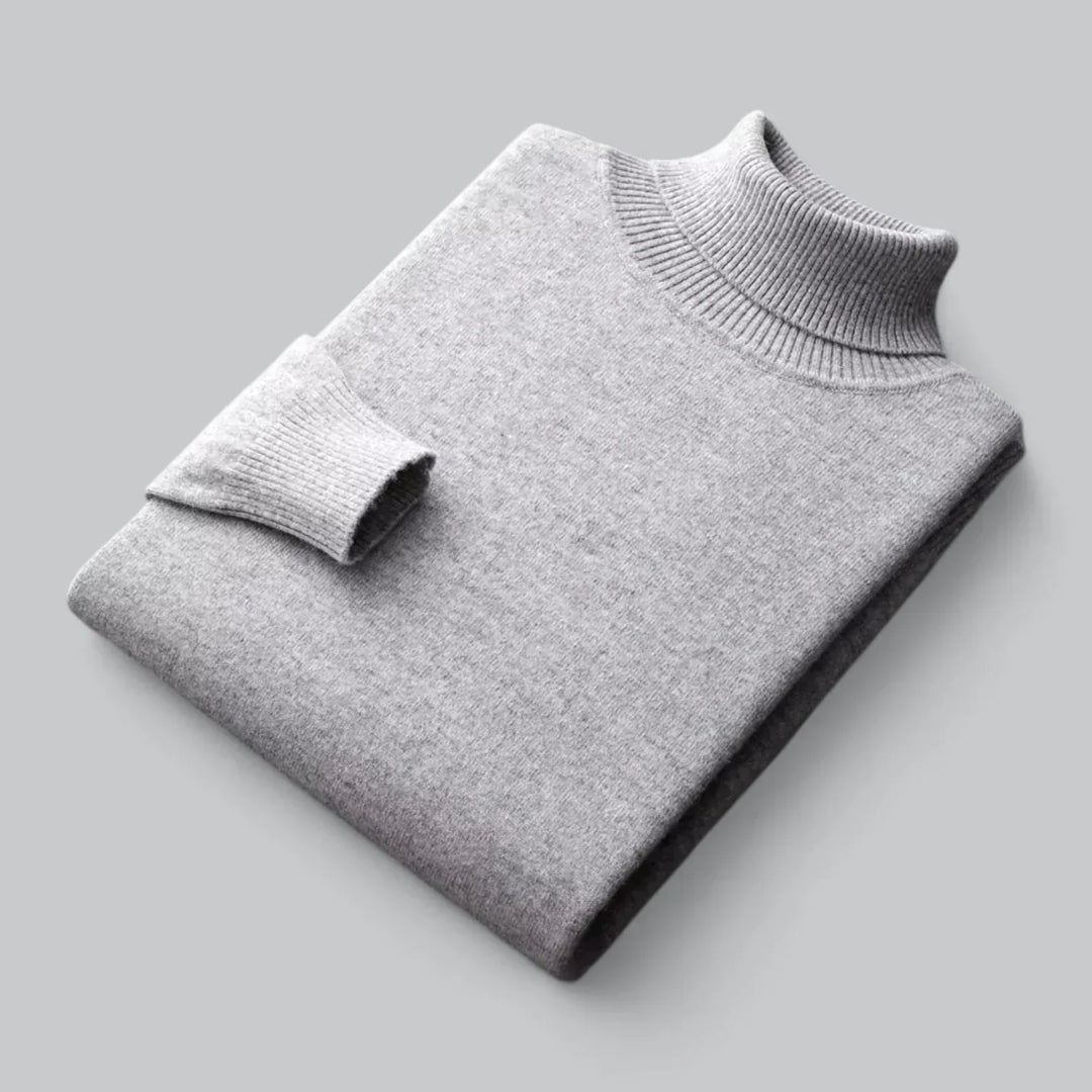 Men’s Ribbed Turtleneck Sweater | Soft Knit Wool Blend | Classic Cold-Weather Layer