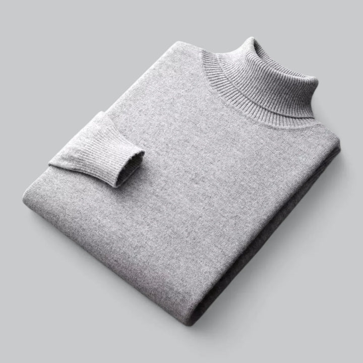 Men’s Ribbed Turtleneck Sweater | Soft Knit Wool Blend | Classic Cold-Weather Layer