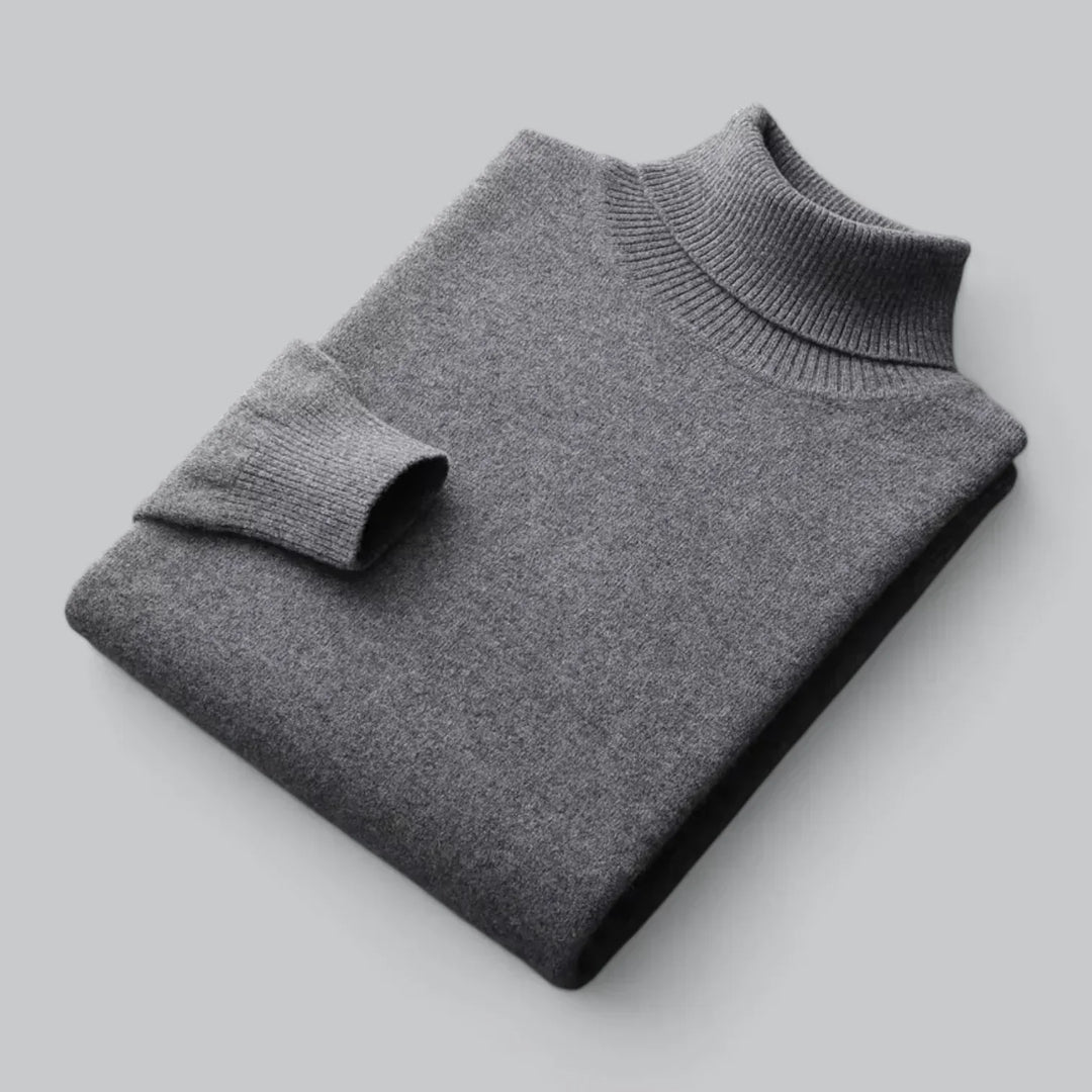 Men’s Ribbed Turtleneck Sweater | Soft Knit Wool Blend | Classic Cold-Weather Layer