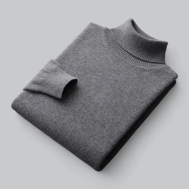 Men’s Ribbed Turtleneck Sweater | Soft Knit Wool Blend | Classic Cold-Weather Layer