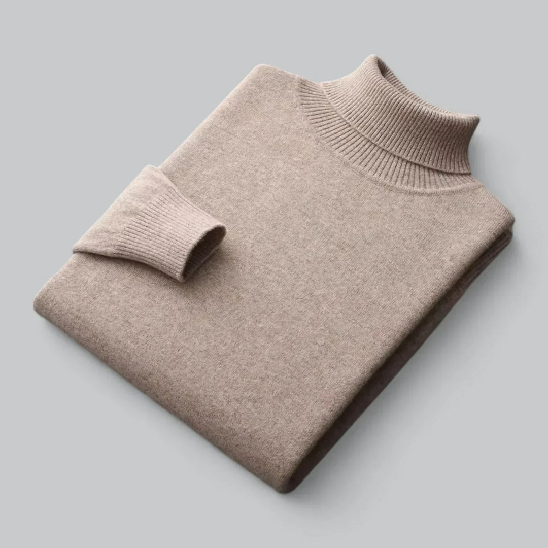 Men’s Ribbed Turtleneck Sweater | Soft Knit Wool Blend | Classic Cold-Weather Layer