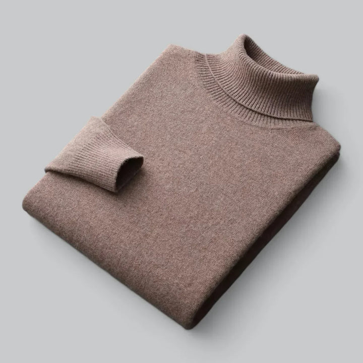 Men’s Ribbed Turtleneck Sweater | Soft Knit Wool Blend | Classic Cold-Weather Layer
