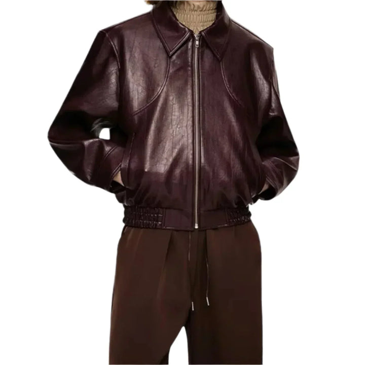 Blouson aviateur en cuir véritable pour homme | Coupe classique | Vêtement de travail quotidien Canada