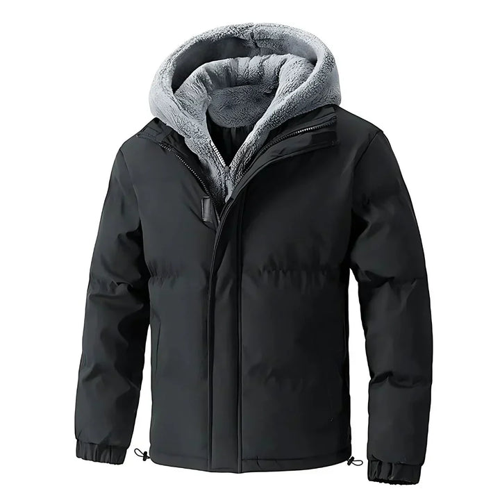 Men's Winter Puffer Jacket | Fleece-Lined Hooded Coat for Cold Weather