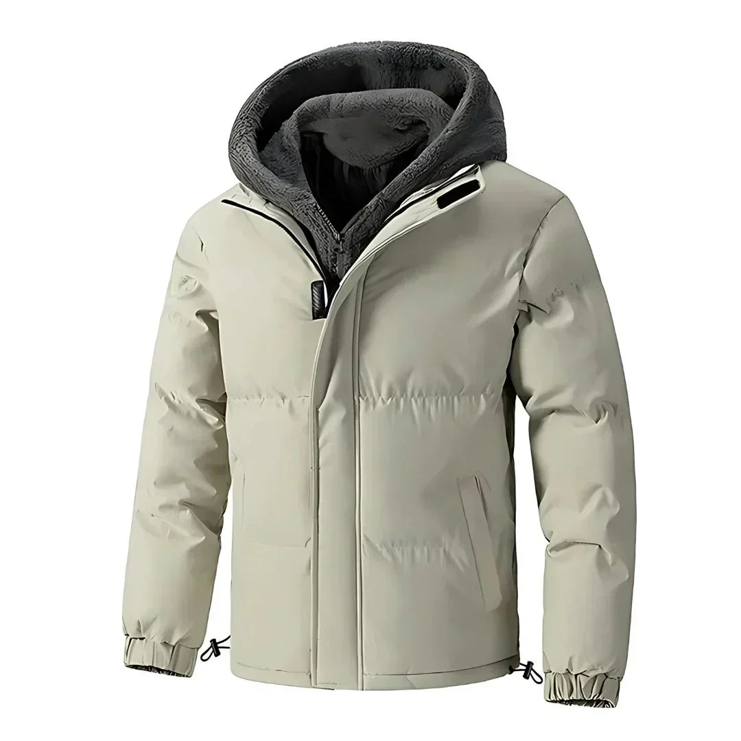 Men's Winter Puffer Jacket | Fleece-Lined Hooded Coat for Cold Weather
