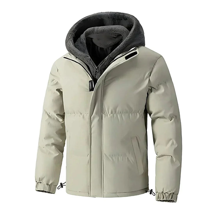 Men's Winter Puffer Jacket | Fleece-Lined Hooded Coat for Cold Weather