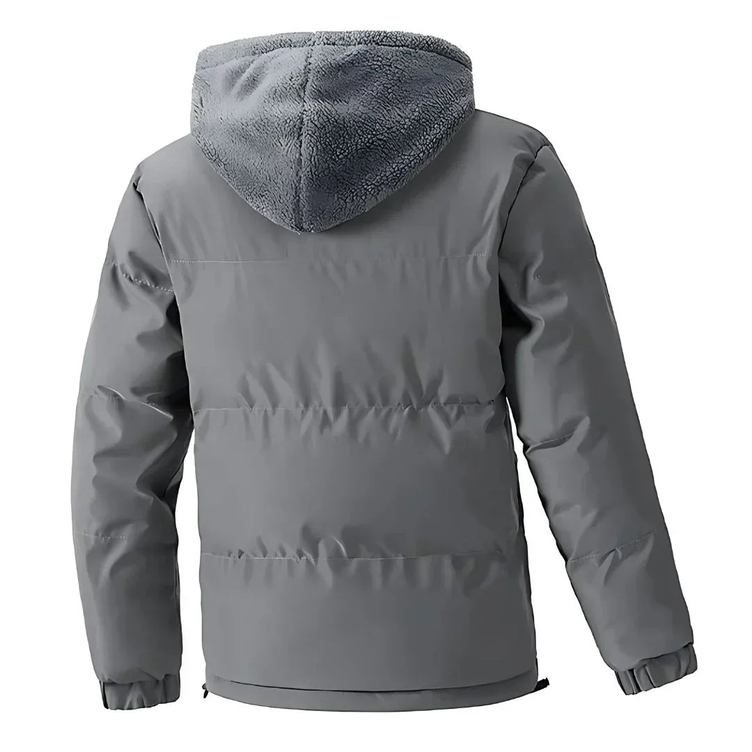 Men's Winter Puffer Jacket | Fleece-Lined Hooded Coat for Cold Weather