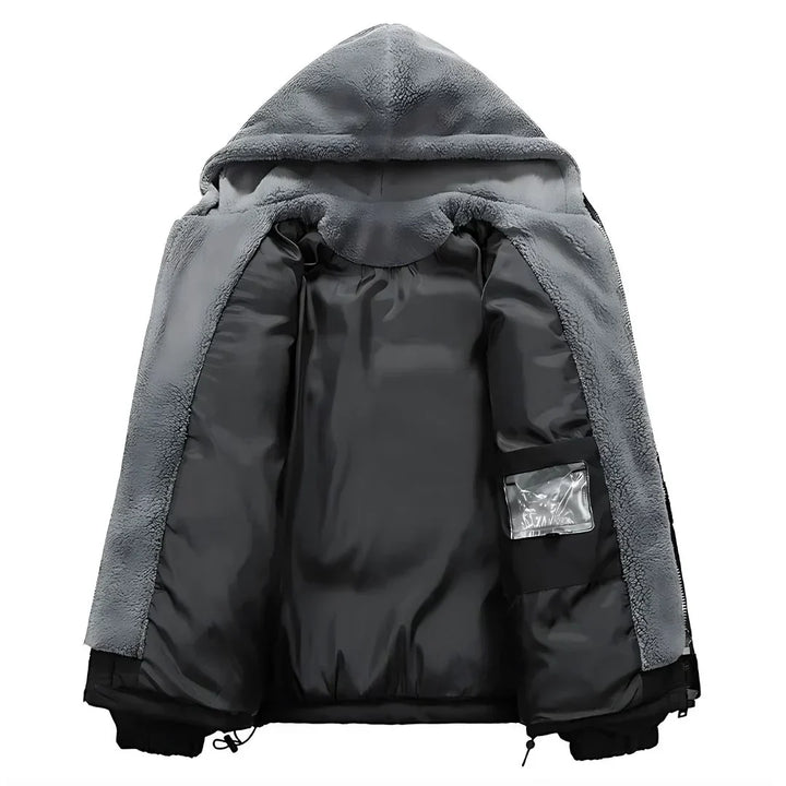 Men's Winter Puffer Jacket | Fleece-Lined Hooded Coat for Cold Weather
