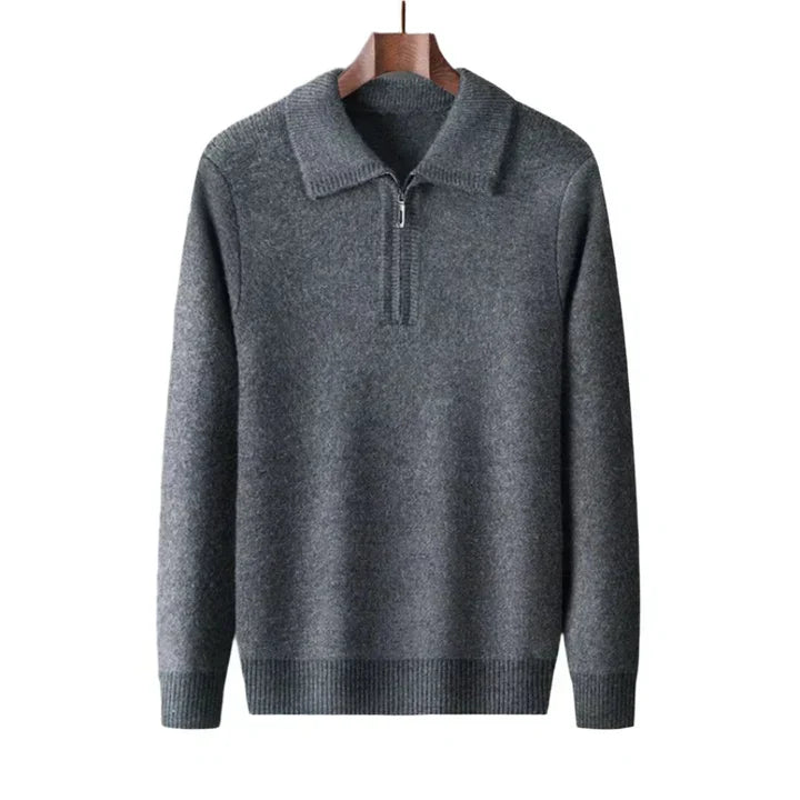 Men's Knit Half-Zip Sweater | Midweight Cotton Blend | Smart Casual Layer