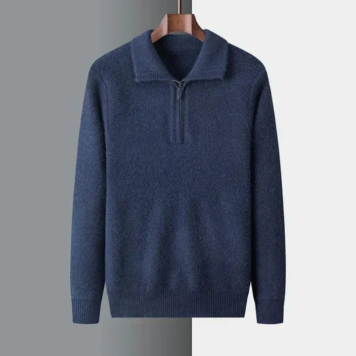 Men's Knit Half-Zip Sweater | Midweight Cotton Blend | Smart Casual Layer
