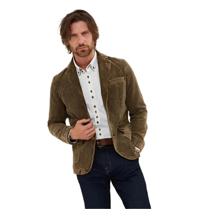 Veste blazer en velours côtelé pour homme | Coupe classique ajustée | Idéale pour l'automne (tenue décontractée chic)