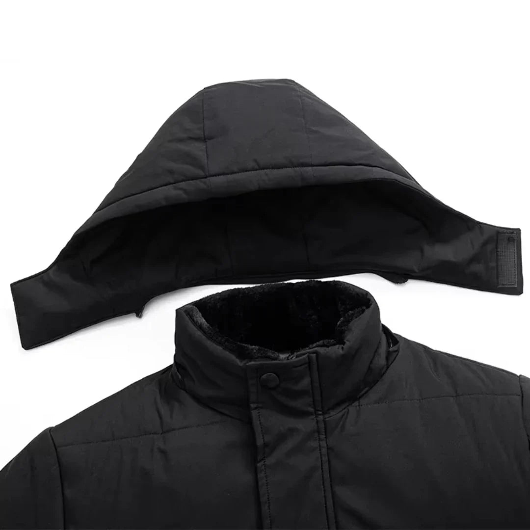Parka imperméable à capuche pour homme | Doublure douce | Extérieur coupe-vent