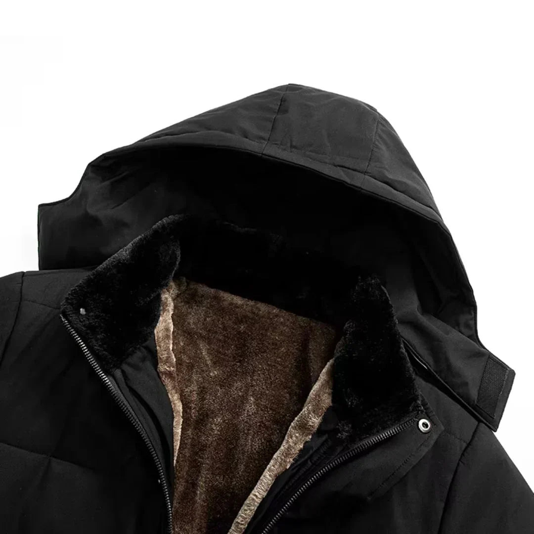Parka imperméable à capuche pour homme | Doublure douce | Extérieur coupe-vent