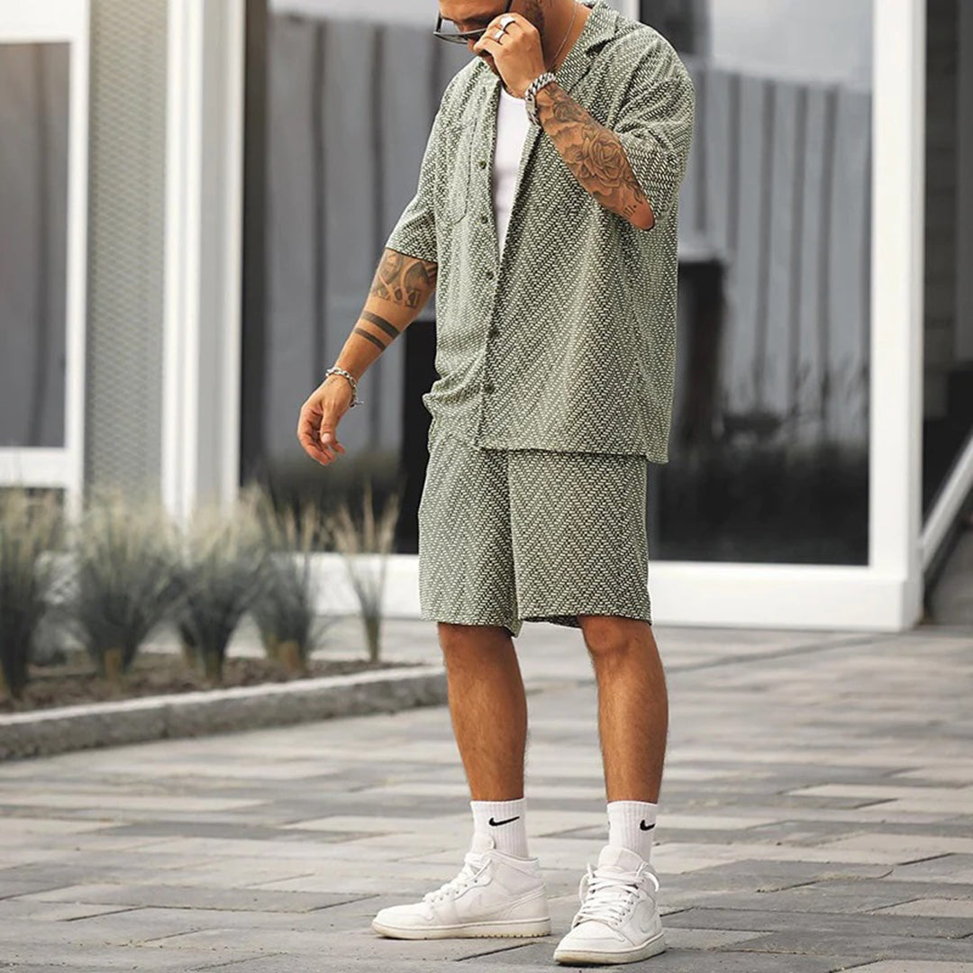 Men's Matching Shirt & Shorts Set | Lightweight Woven Co-Ord | Summer Streetwear