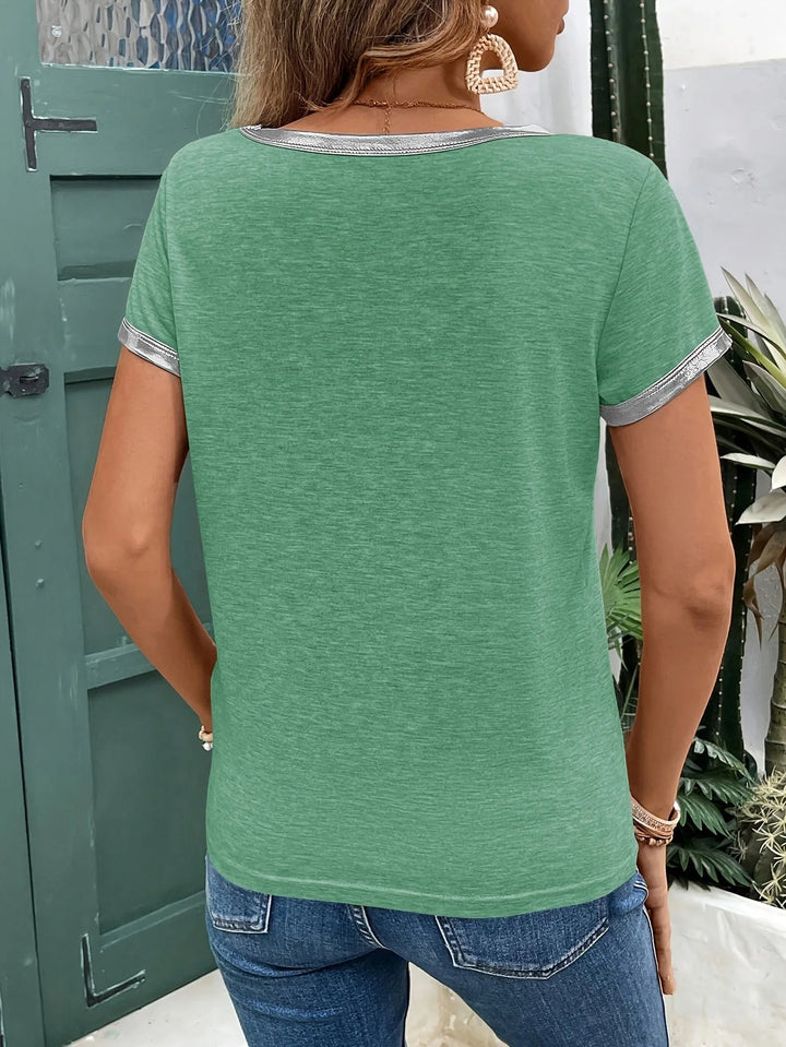 Riviera Shimmer V-Neck Tee