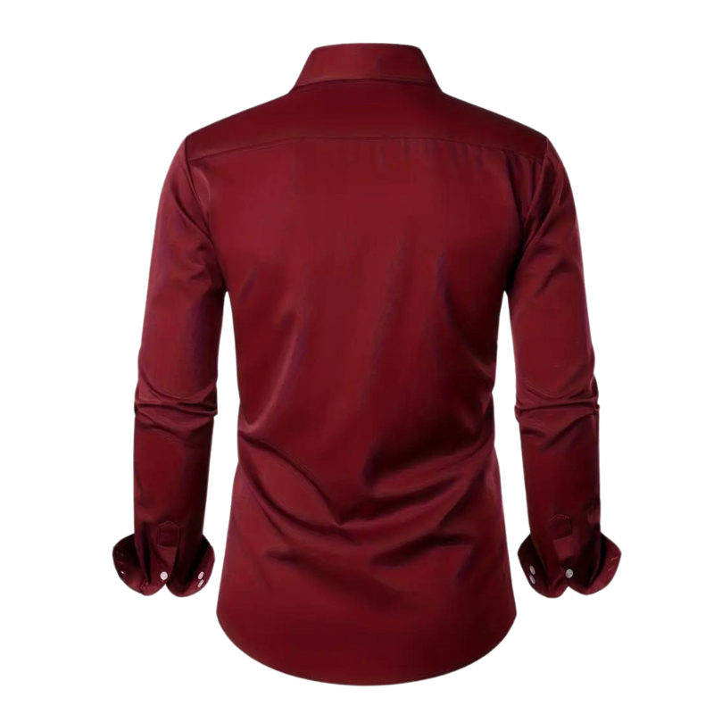 Men’s Dress Shirt | Slim Fit Button-Down | Contrast Paisley Trim