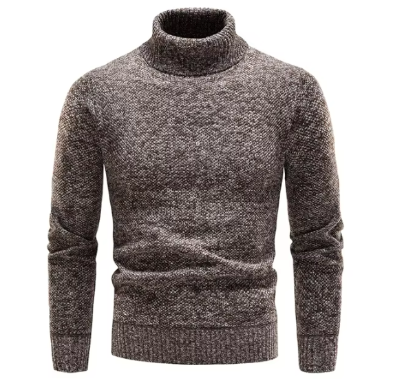 Turtleneck Knit Sweater | Marled Wool Blend | Slim Winter Fit