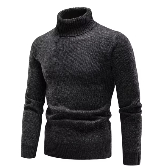 Turtleneck Knit Sweater | Marled Wool Blend | Slim Winter Fit