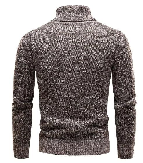 Turtleneck Knit Sweater | Marled Wool Blend | Slim Winter Fit