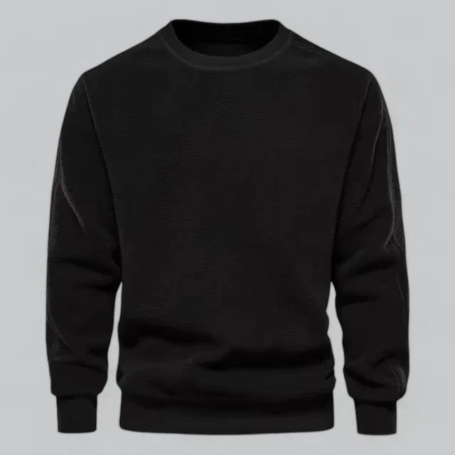 Men’s Fleece Crewneck Sweatshirt | Soft Textured Pullover | Everyday Casual Layer