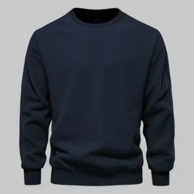 Men’s Fleece Crewneck Sweatshirt | Soft Textured Pullover | Everyday Casual Layer