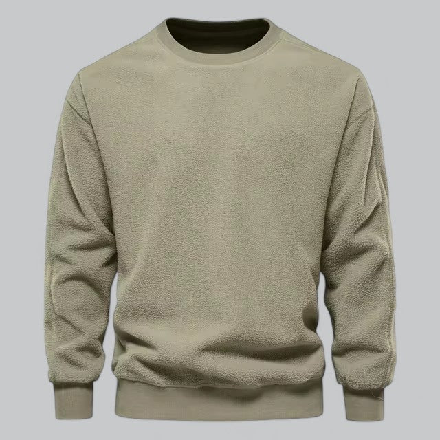 Men’s Fleece Crewneck Sweatshirt | Soft Textured Pullover | Everyday Casual Layer