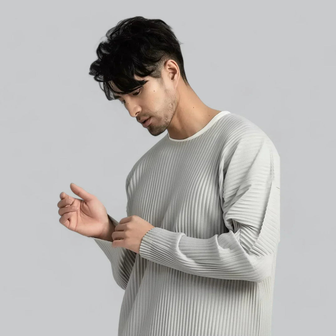 Men’s Ribbed Lounge Set | Relaxed Fit Pullover & Pants | Soft Knit Two-Piece