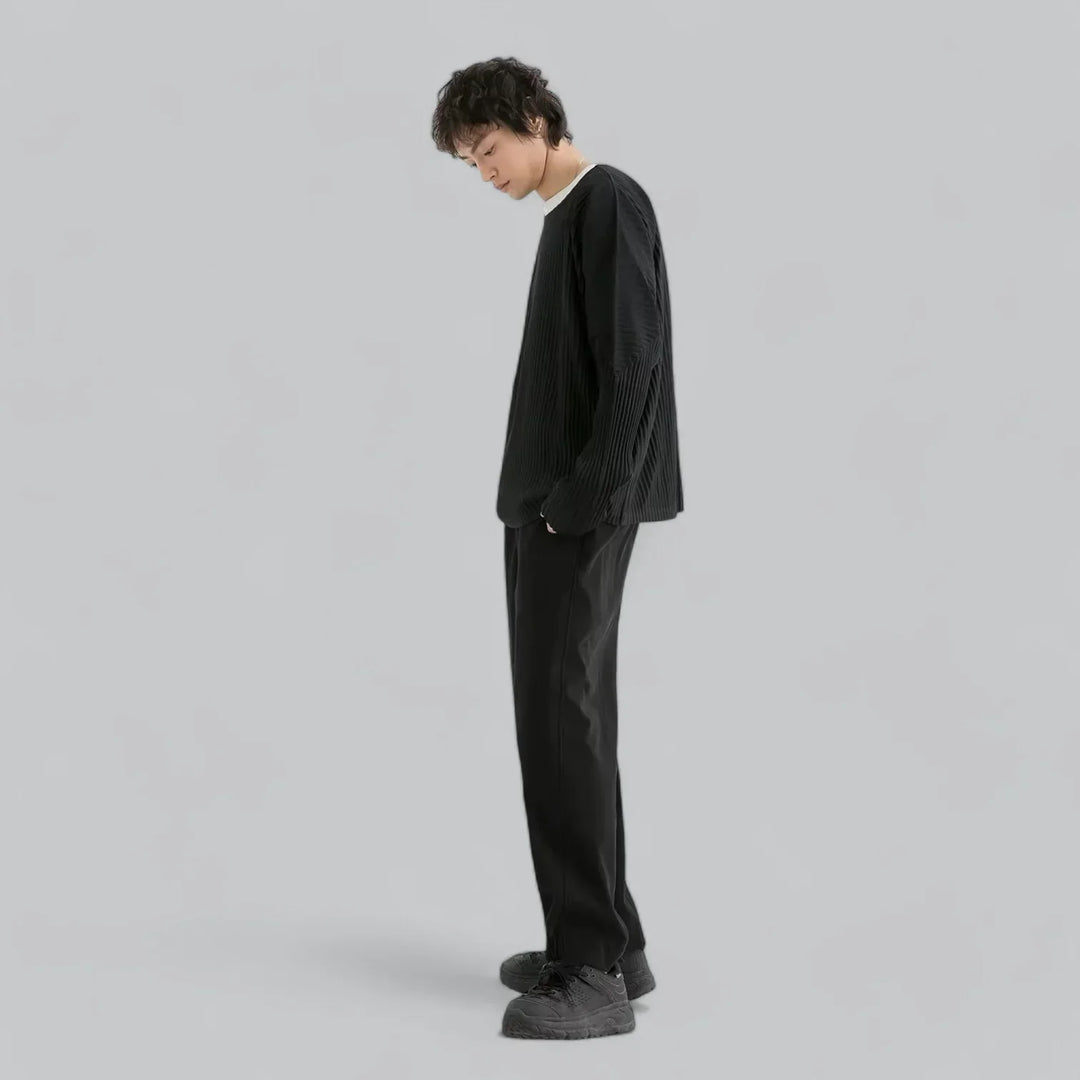 Men’s Ribbed Lounge Set | Relaxed Fit Pullover & Pants | Soft Knit Two-Piece