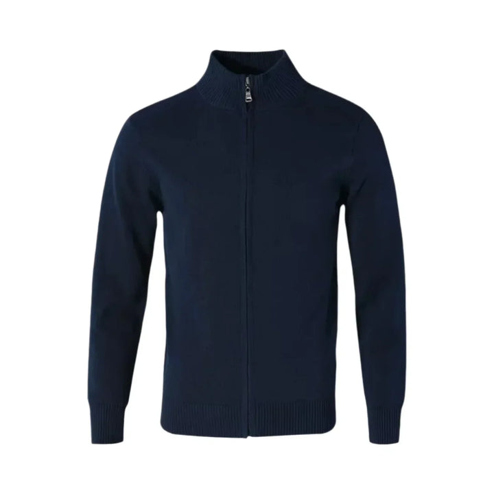 Men's Zip-Up Sweater | Ribbed Collar & Cuffs | Midweight Cotton Blend