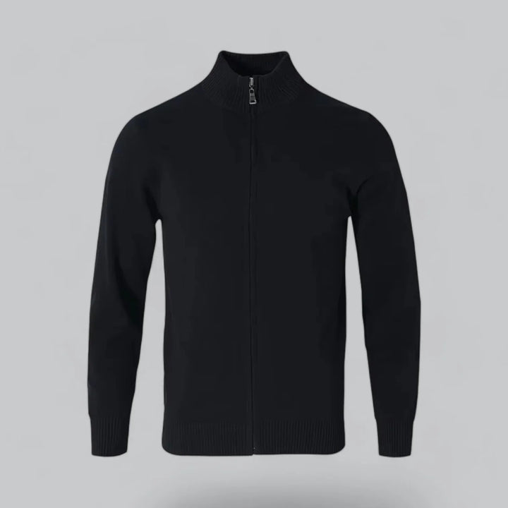 Men's Zip-Up Sweater | Ribbed Collar & Cuffs | Midweight Cotton Blend
