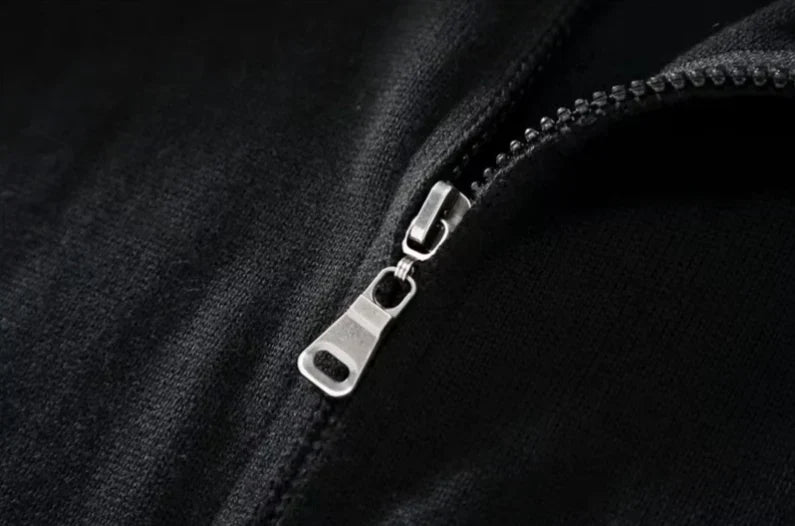 Men's Zip-Up Sweater | Ribbed Collar & Cuffs | Midweight Cotton Blend