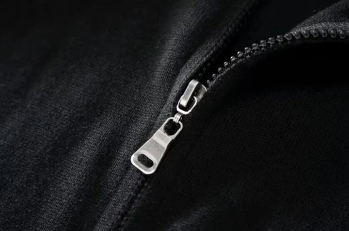 Men's Zip-Up Sweater | Ribbed Collar & Cuffs | Midweight Cotton Blend