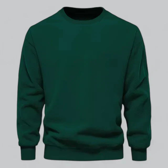 Men’s Fleece Crewneck Sweatshirt | Soft Textured Pullover | Everyday Casual Layer
